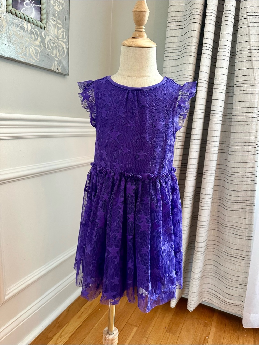 Epic Threads Purple Star Tulle Mesh Overlay Party Dress for Girls